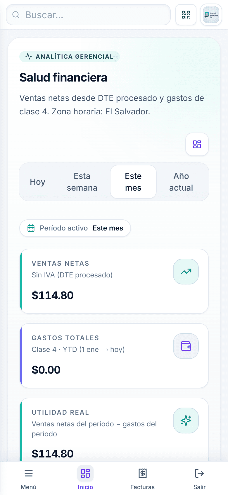 ServiFacturas en móvil